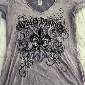 Harley-Davidson Lavender and Black Mississippi Coast Graphic Tee